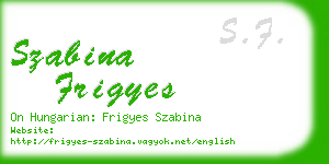 szabina frigyes business card